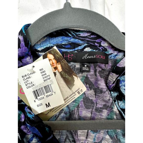 HeartSoul Y2K Baby Doll Ruffle Short Sleeve Top Blue Multi M - Picture 12 of 12